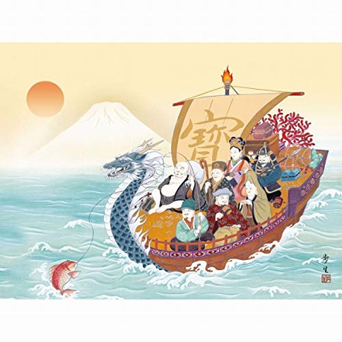 Amazon｜北山歩生『七福神』高精彩工芸画+手彩 神画 仏画 吉祥画
